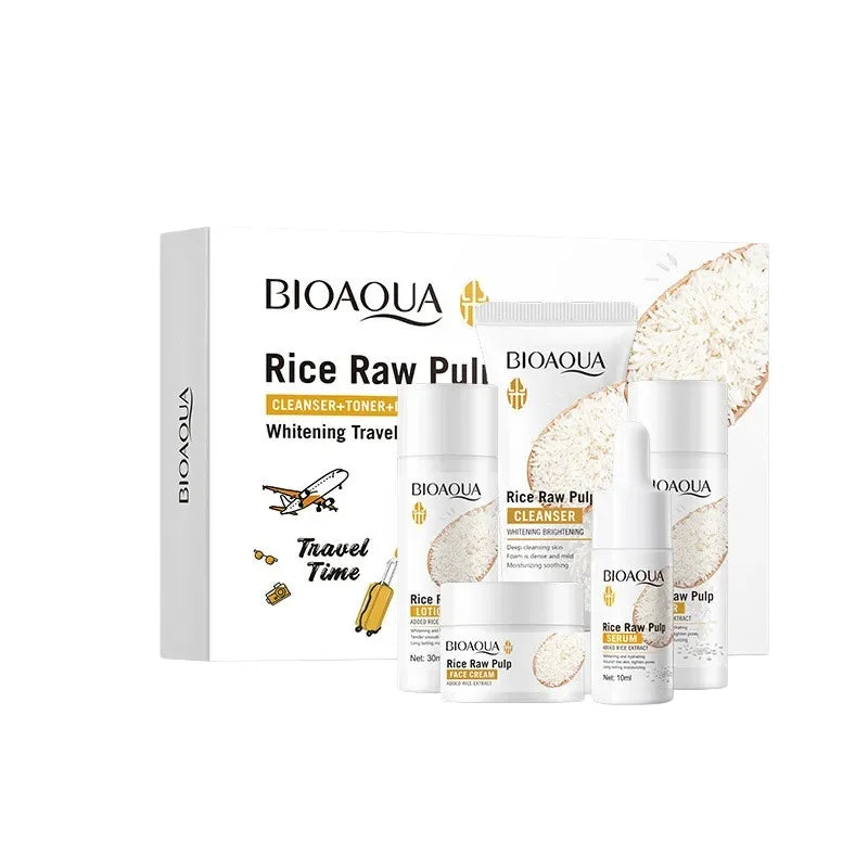 Ensemble de Soins Éclaircissants au Riz Bioaqua