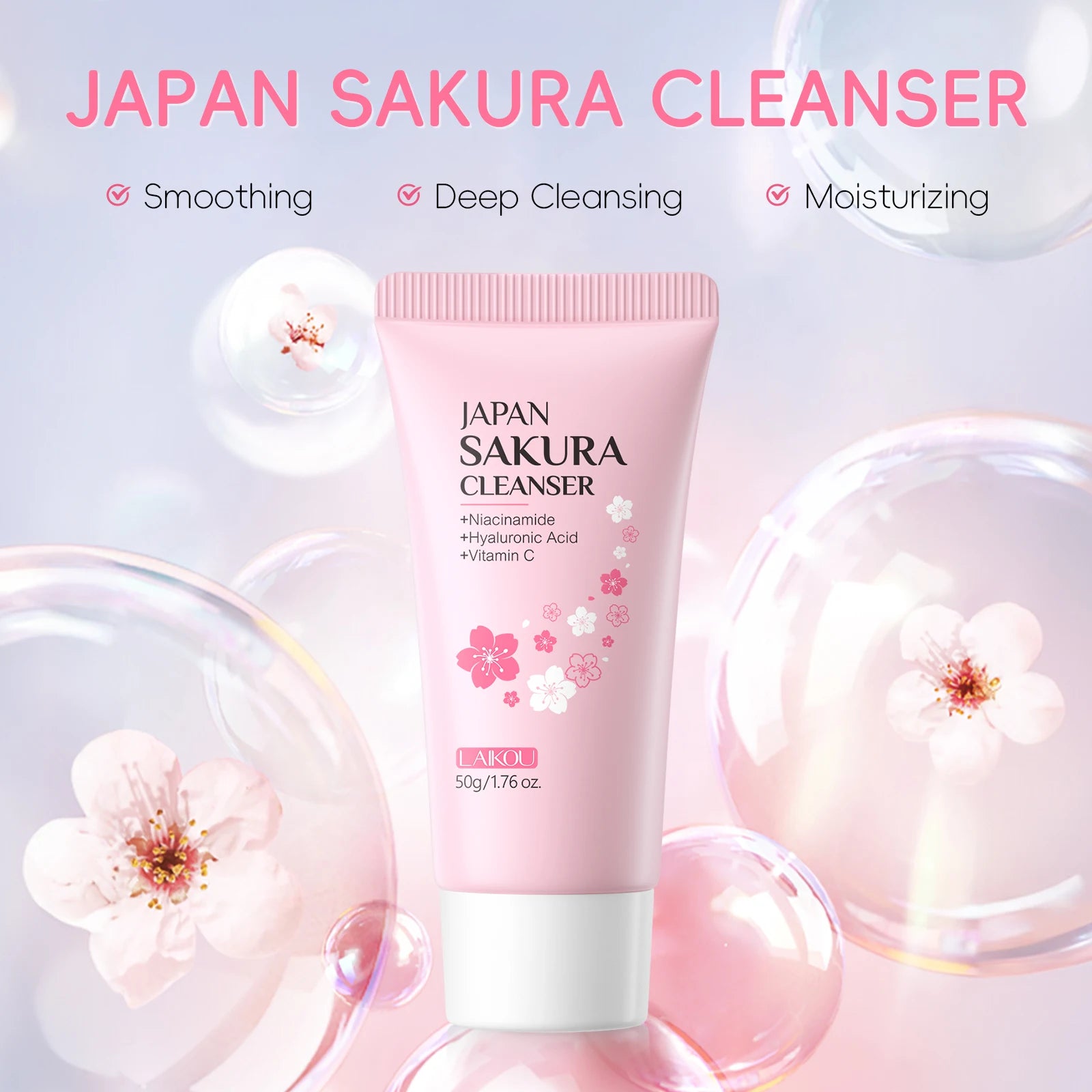 LAIKOU Coffret de Soins Visage Japonais Sakura 7 pièces