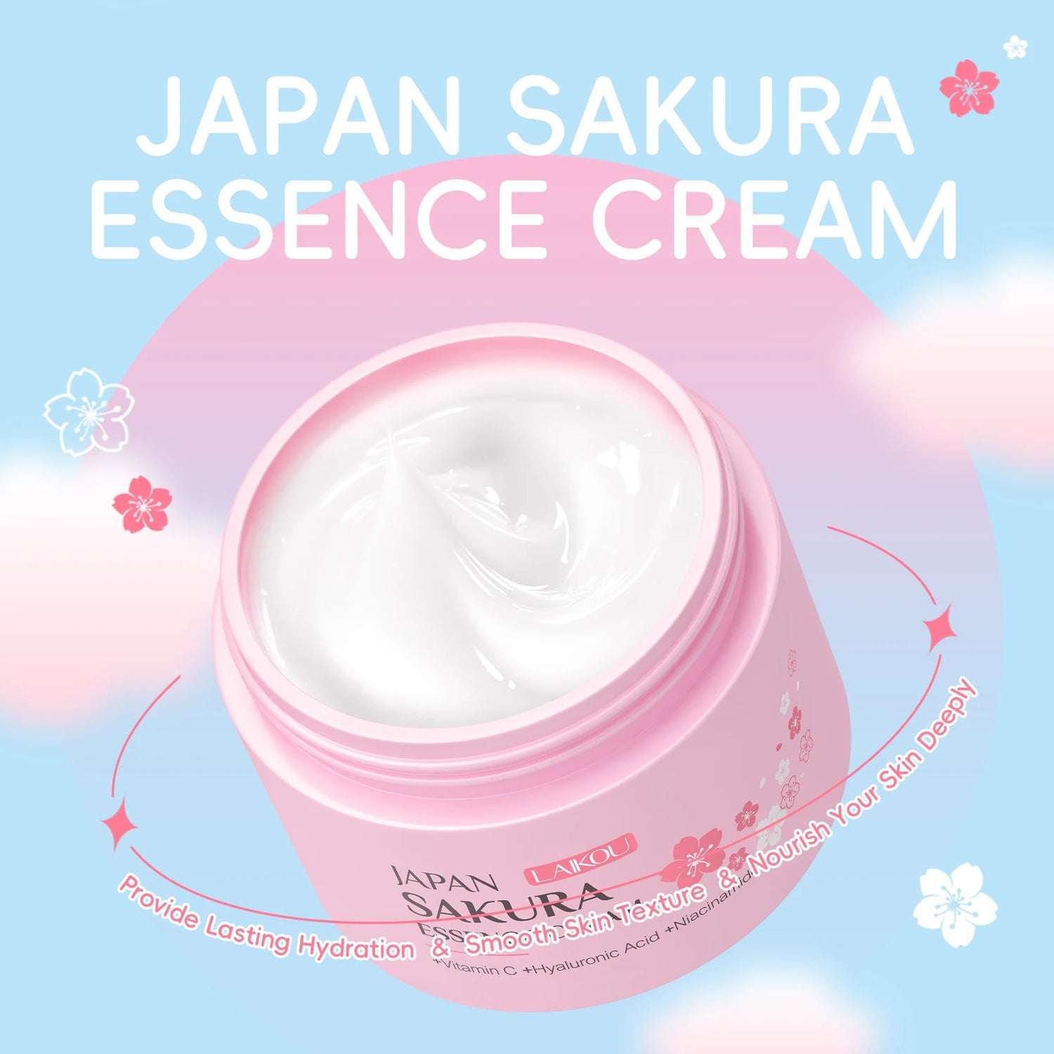 LAIKOU Coffret de Soins Visage Japonais Sakura 7 pièces