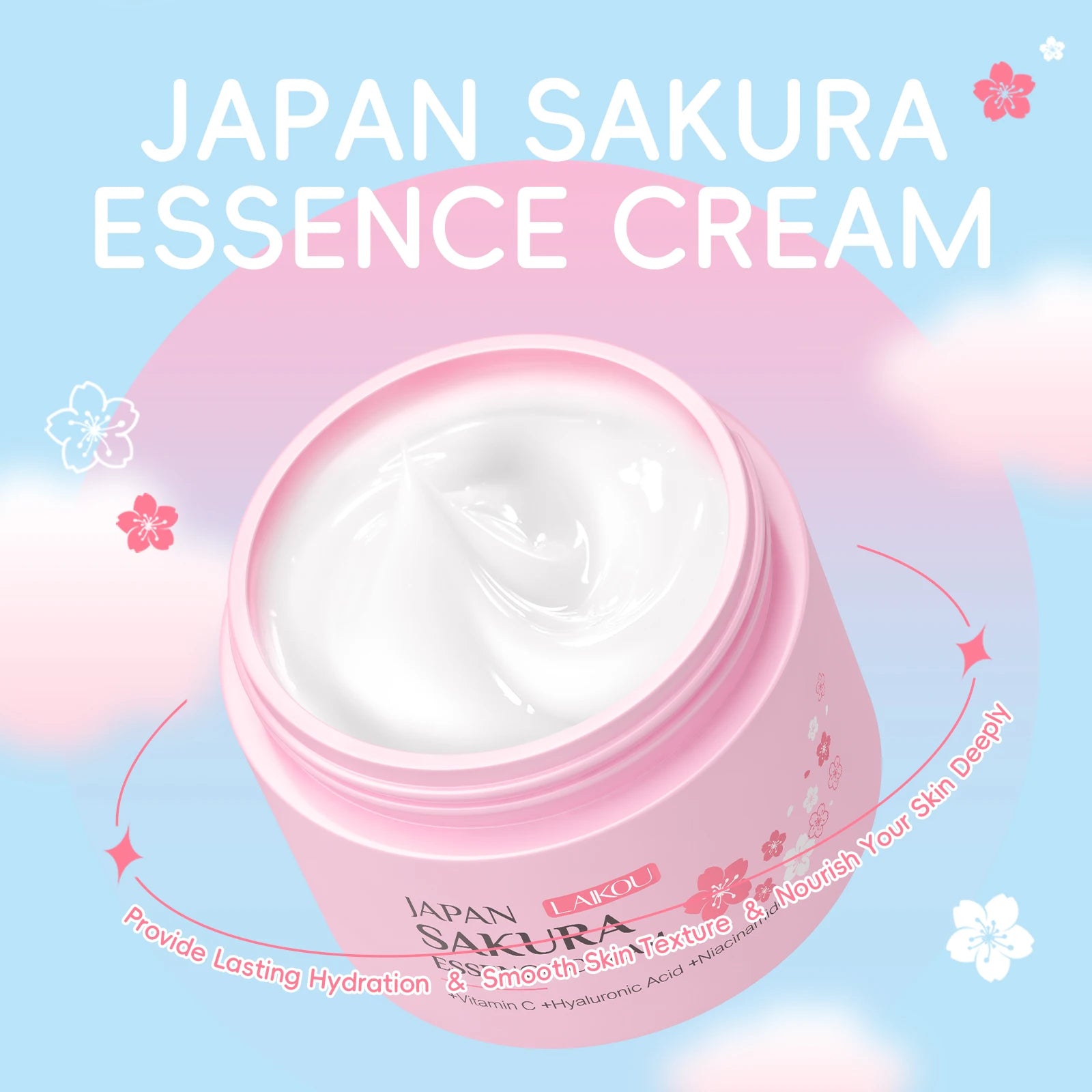 LAIKOU Coffret de Soins Visage Japonais Sakura 7 pièces