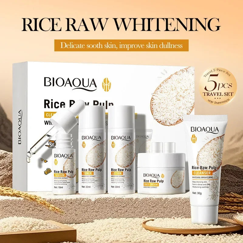 Ensemble de Soins Éclaircissants au Riz Bioaqua
