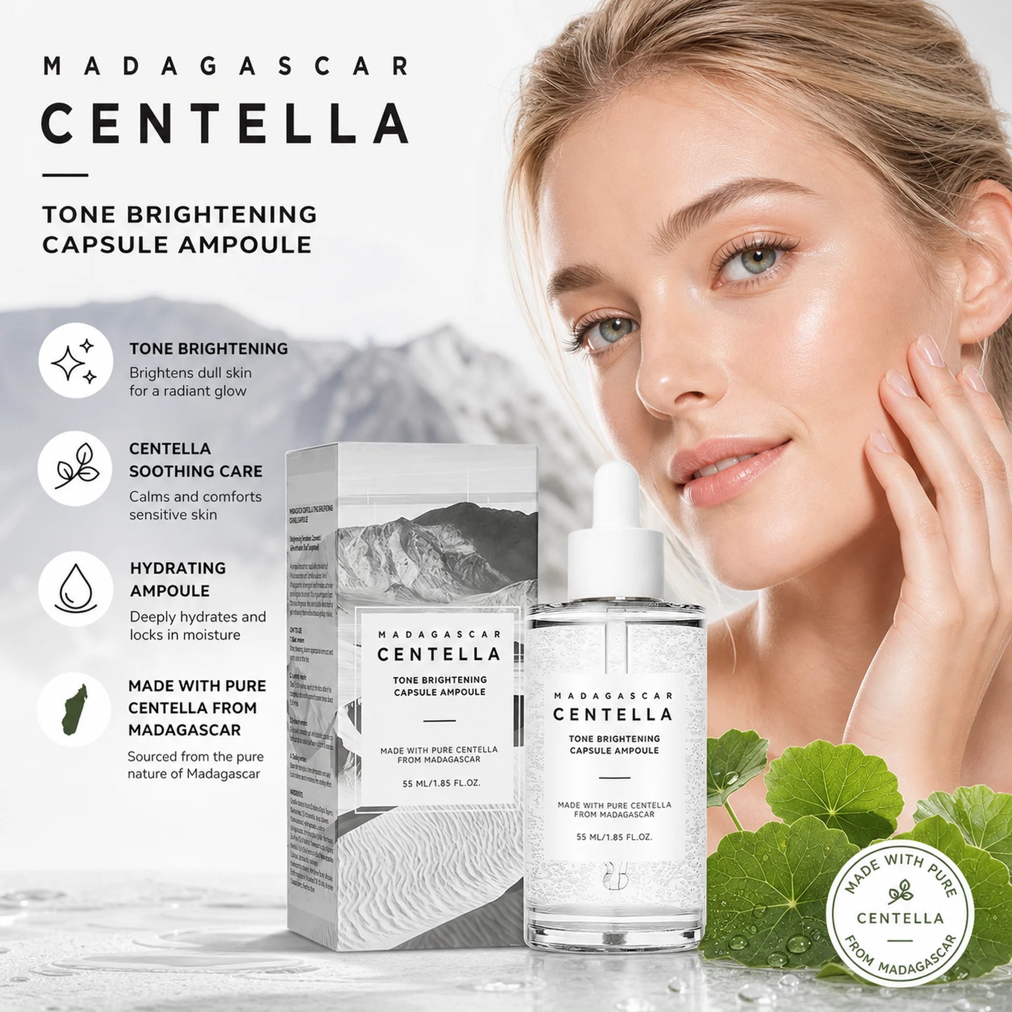 Ampoule Perfectrice de Teint Centella de Madagascar 55ml