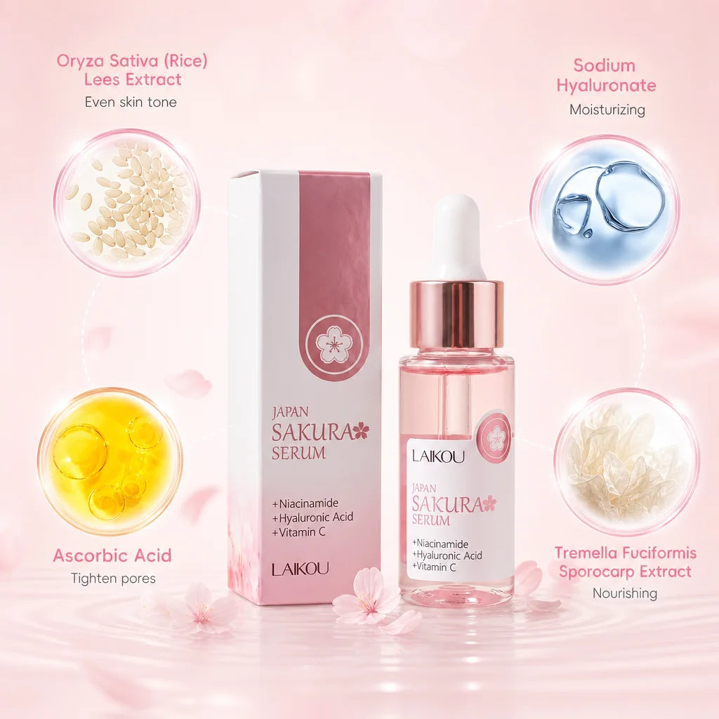 Sérum LAIKOU Sakura — Niacinamide, Acide Hyaluronique & Vitamine C
