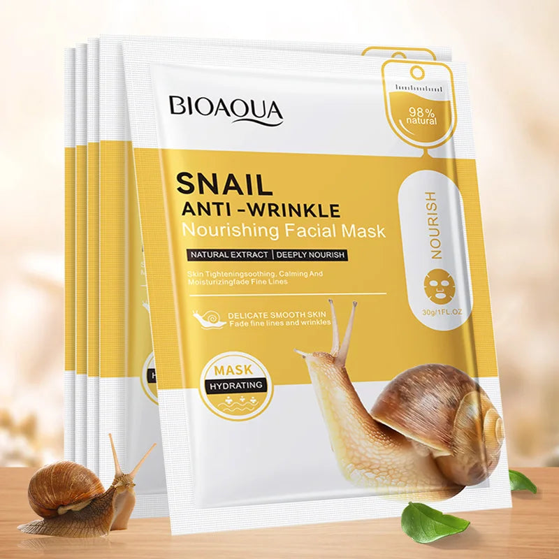 Masques visage à l'acide hyaluronique et à la bave d'escargot BIOAQUA