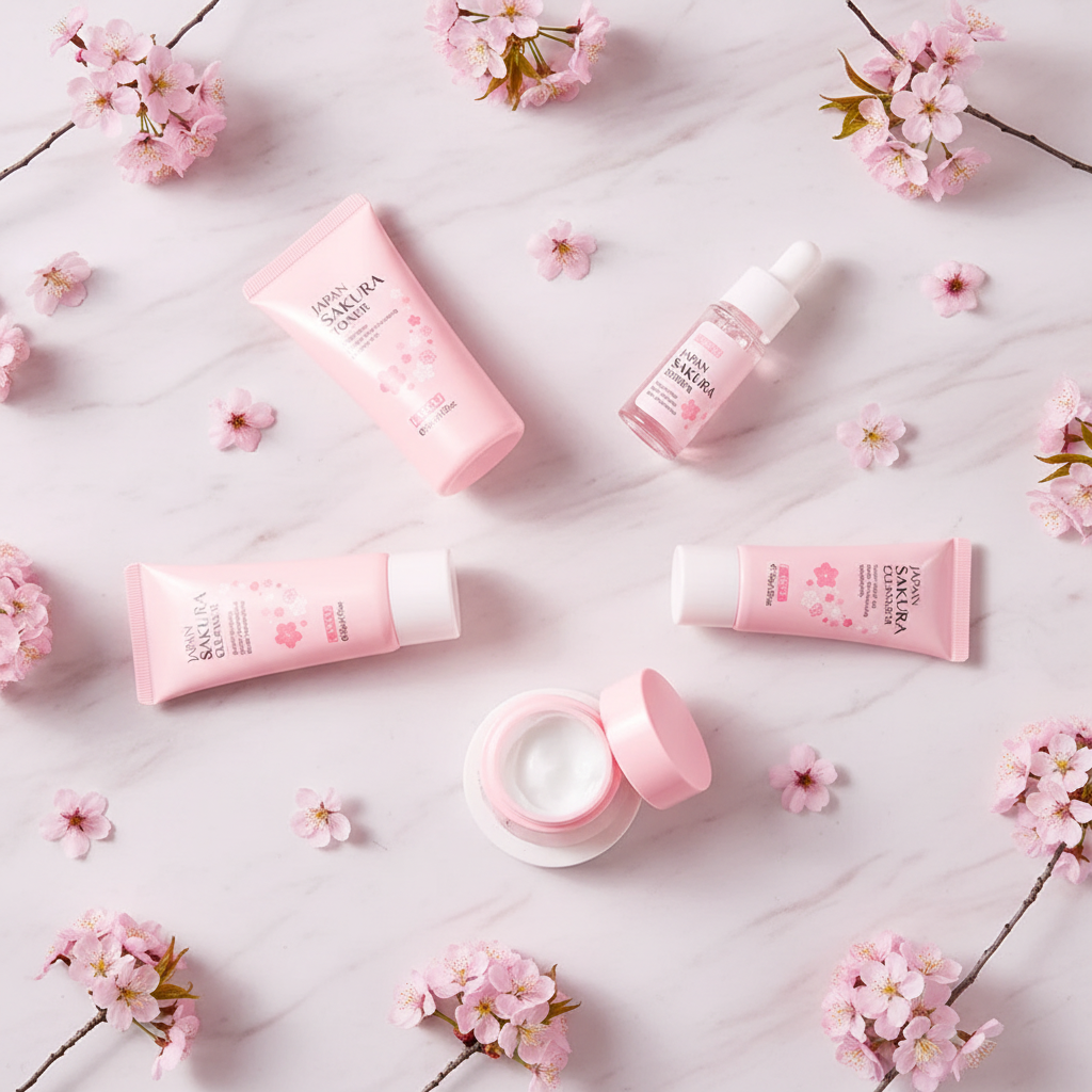 Jaysuing Sakura Coffret Soin Peau 5/6 pièces