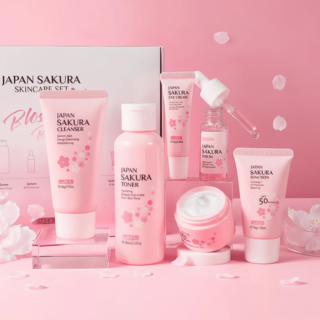 Jaysuing Sakura Coffret Soin Peau 5/6 pièces