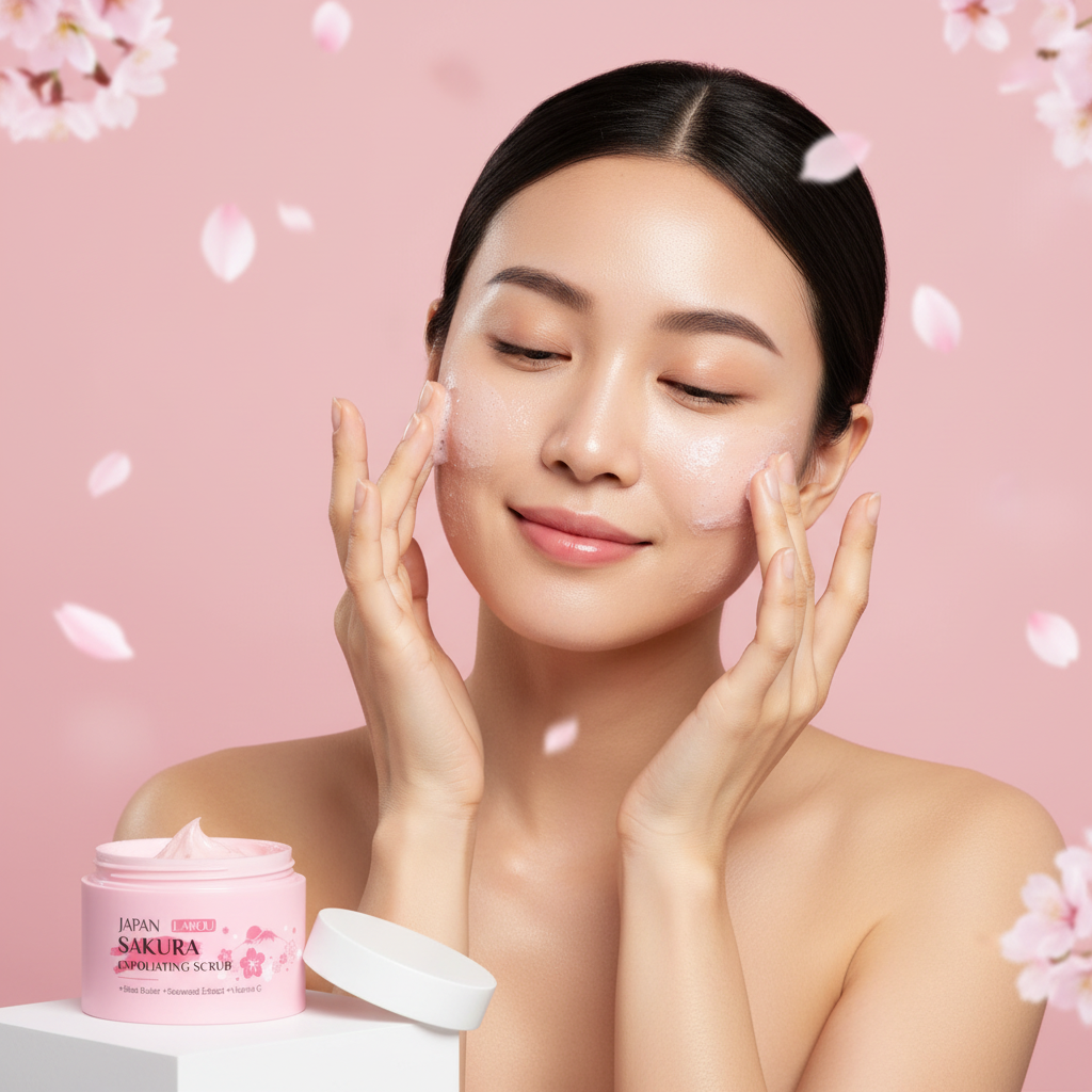LAIKOU Kit 3 pièces masque de boue, gommage et crème Sakura